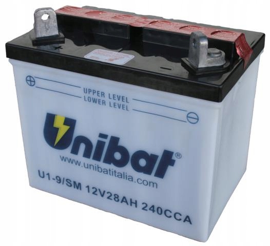AKUMULATOR UNIBAT 12V 28AH-U19 -L+ (ELEKTROLIT)