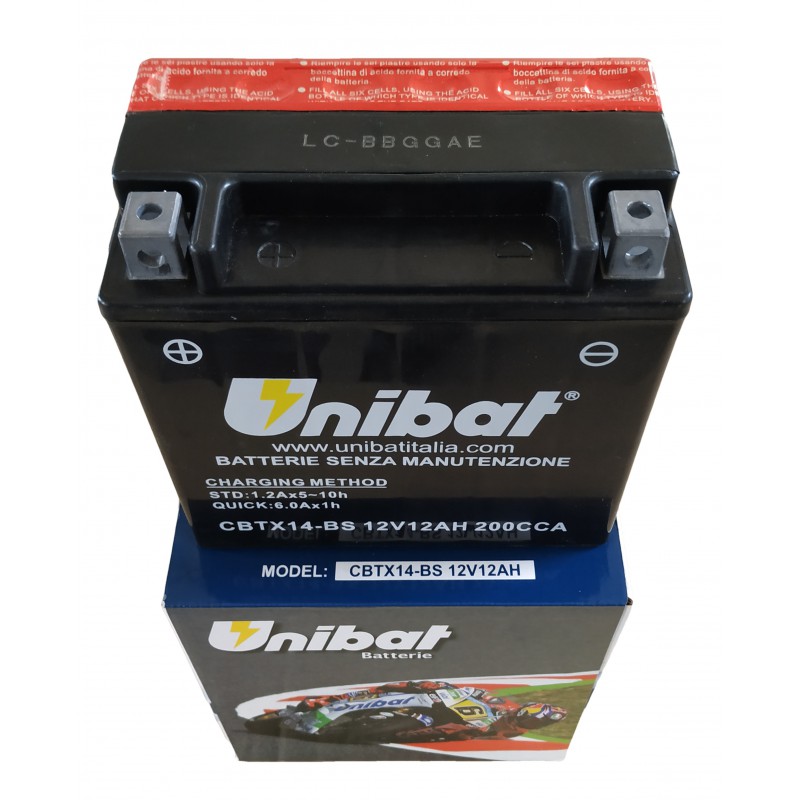 AKUMULATOR UNIBAT 12V 12AH-CBTX14-BS -L+