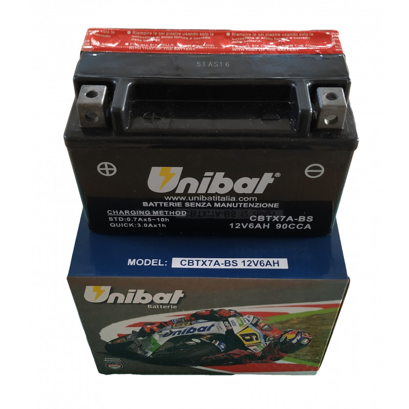 AKUMULATOR UNIBAT 12V 6AH-CBTX7A-BS -L+