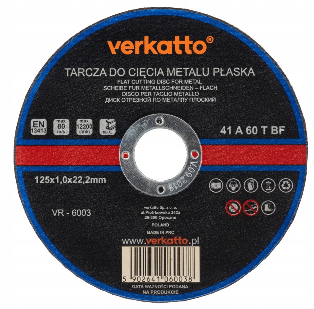 TARCZA DO CIĘCIA METALU PŁASKA 125x1,5MM VR-6004