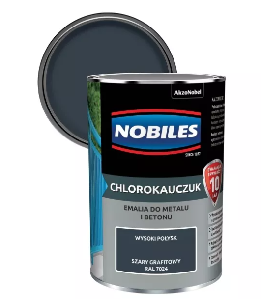 FARBA CHLOROKAUCZUK NOBILES SZARY GRAFITOWY 0,9L