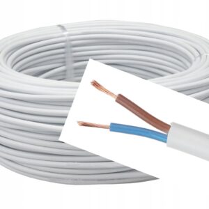 PRZEWÓD ELEKTRYCZNY OMY 2x0,75MM 300/300 BIAŁY H03VV/F CET