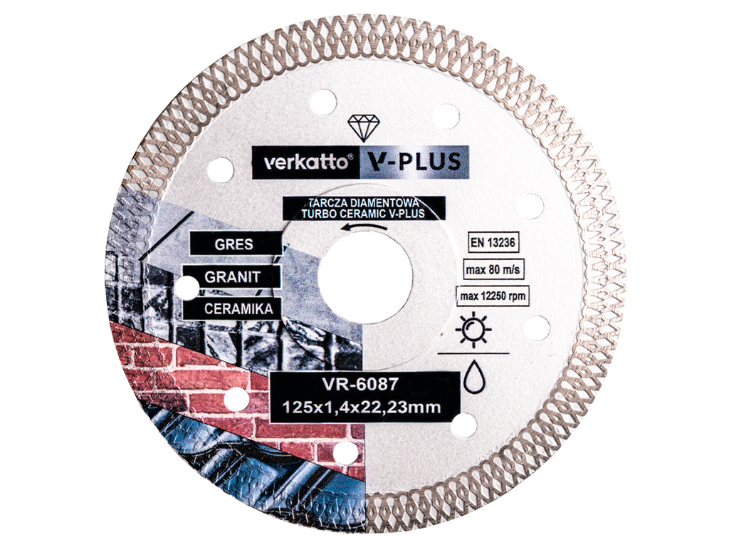 TARCZA DIAMENT. V-PLUS 125 TURBO CERAMIC 125x1,4x10,0x22,2MM VR-6087
