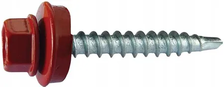 Wkręt samowiercący do konstukcji drewnianej (farmer) typ OD 4,8x35mm z podkładką T14 RAL 3011 [OP 250]