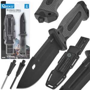Nóż taktyczny 275/135mm z kaburą BLACK SURVIVAL SERIES 6/24) G01890